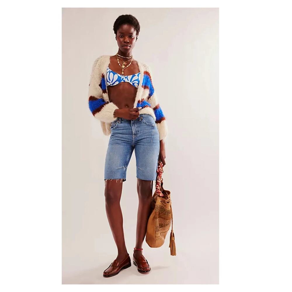 NWT Free People Ghost Town Long Denim Short Size 29